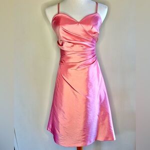 Satin Dress in Pink with Removable Straps
